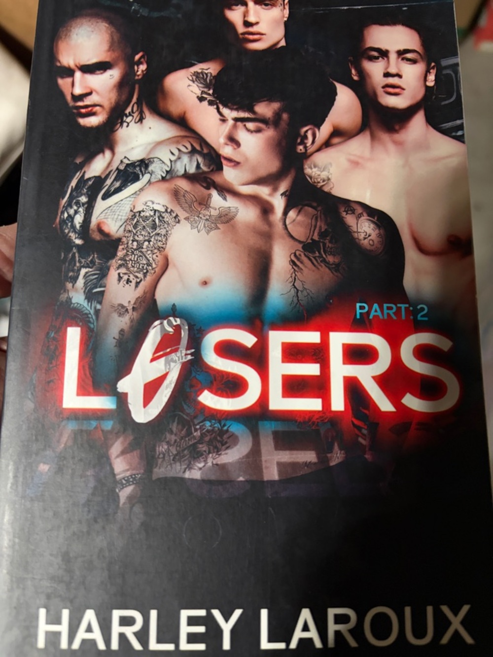 Losers Part 2 by Harley Laroux - Dark Cover with Red & Blue Accent